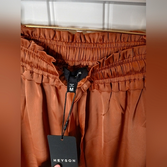 Heyson Burnt Orange Jogger Sweatpants with Elastic Waistband and Ankle Cuffs - Picture 5 of 6